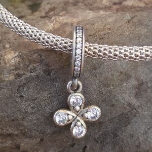 Authentic Pandora Four Petal Flower Charm